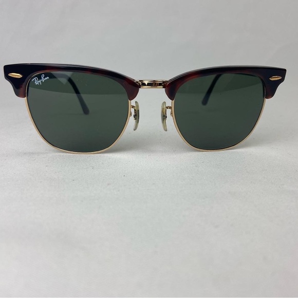 Ray-Ban Accessories - Ray-Ban Clubmaster Mock Tortoise Arista Gold Frame Green Lens Sunglasses